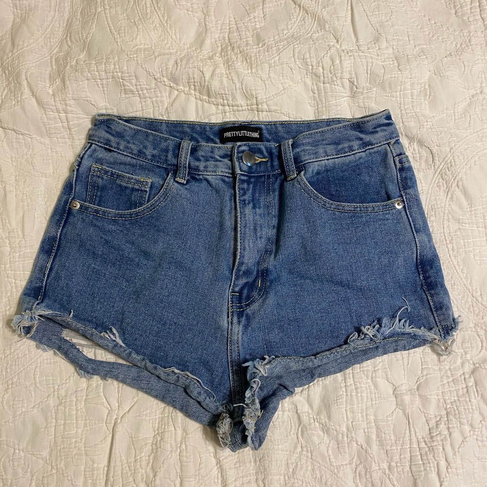 High waisted denim shorts